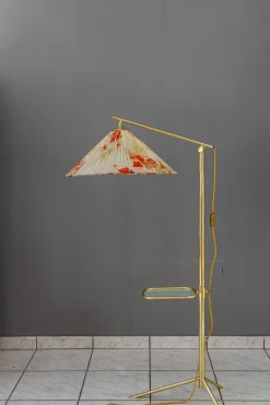 Pamono Hight Adjustable Floor Lamp with Adjustable Shelf, Vienna, 1950s