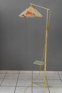 Pamono Hight Adjustable Floor Lamp with Adjustable Shelf, Vienna, 1950s