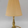 New Pamono Historistic Brass Table Lamp with Fabric Shade, Vienna, 1890s
