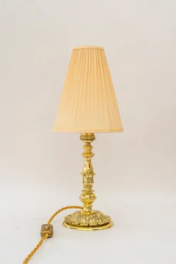 Outlet Pamono Historistic Table Lamp with Fabric Shade, Vienna, 1890s
