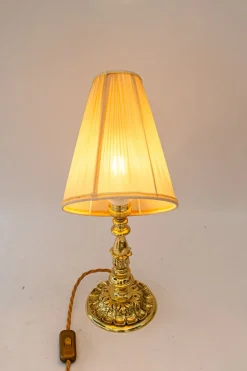 Outlet Pamono Historistic Table Lamp with Fabric Shade, Vienna, 1890s