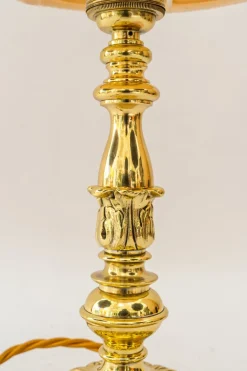 Outlet Pamono Historistic Table Lamp with Fabric Shade, Vienna, 1890s