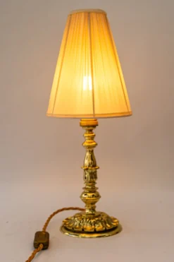 Outlet Pamono Historistic Table Lamp with Fabric Shade, Vienna, 1890s