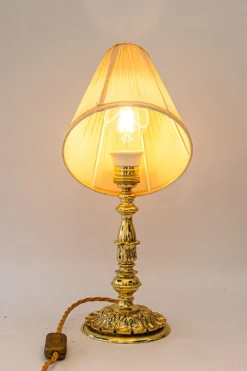Outlet Pamono Historistic Table Lamp with Fabric Shade, Vienna, 1890s
