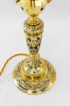 Sale Pamono Historistic Table Lamp with Original Cut Glass Shade, Vienna, 1890s