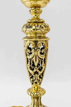 Sale Pamono Historistic Table Lamp with Original Cut Glass Shade, Vienna, 1890s