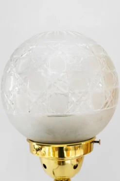 Sale Pamono Historistic Table Lamp with Original Cut Glass Shade, Vienna, 1890s