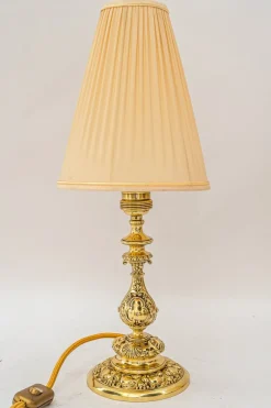 New Pamono Historistic Table Lamp with Original Cut Glass Shade, Vienna, 1890s