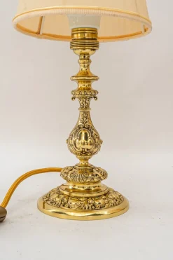 New Pamono Historistic Table Lamp with Original Cut Glass Shade, Vienna, 1890s