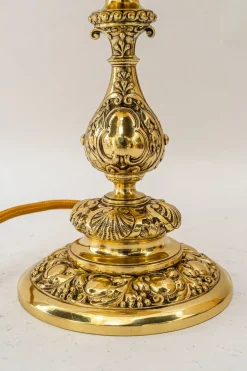 New Pamono Historistic Table Lamp with Original Cut Glass Shade, Vienna, 1890s