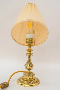 New Pamono Historistic Table Lamp with Original Cut Glass Shade, Vienna, 1890s