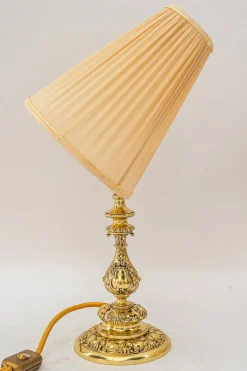 New Pamono Historistic Table Lamp with Original Cut Glass Shade, Vienna, 1890s