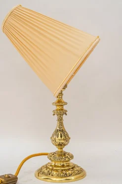 New Pamono Historistic Table Lamp with Original Cut Glass Shade, Vienna, 1890s