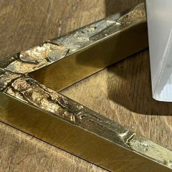 New Pamono Hollywood Regency Asymmetrical Bronze and Opaline Glass Sconces from Maison Arlus, 1970s, Set of 2