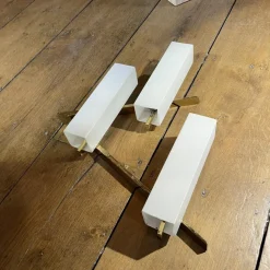 New Pamono Hollywood Regency Asymmetrical Bronze and Opaline Glass Sconces from Maison Arlus, 1970s, Set of 2