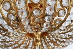 Clearance Pamono Hollywood Regency Chandelier in Brass & Crystal by Peris Andreu, 1970s