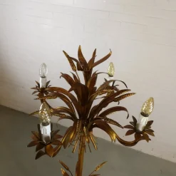 Sale Pamono Hollywood Regency Floor Lamp with Wheat Motif in Gold Leaf by Hans Kögl