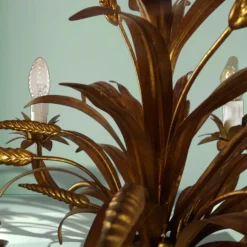 Sale Pamono Hollywood Regency Floor Lamp with Wheat Motif in Gold Leaf by Hans Kögl