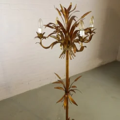 Sale Pamono Hollywood Regency Floor Lamp with Wheat Motif in Gold Leaf by Hans Kögl