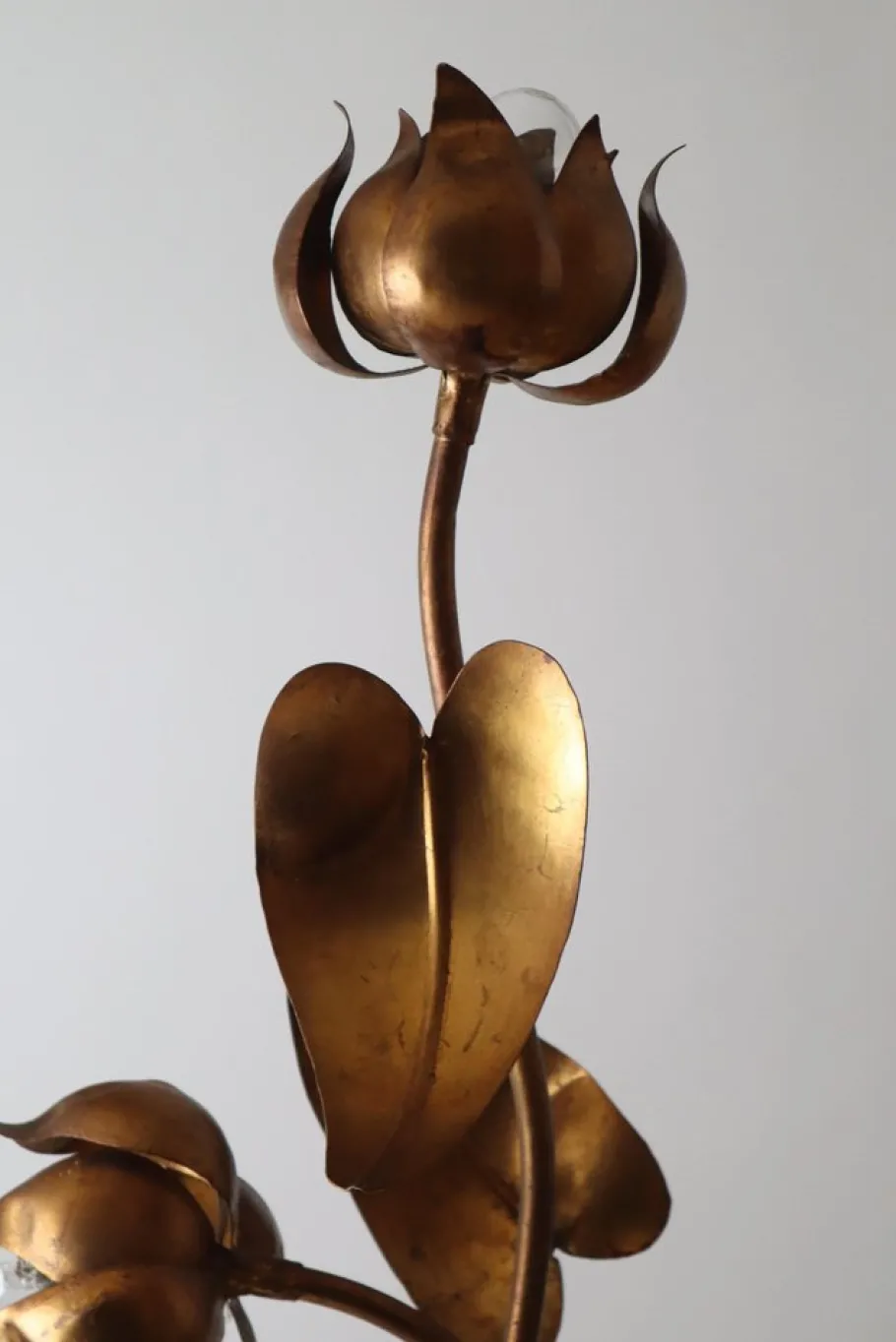 New Pamono Hollywood Regency Floral Floor Lamp attributed to Hans Kögel