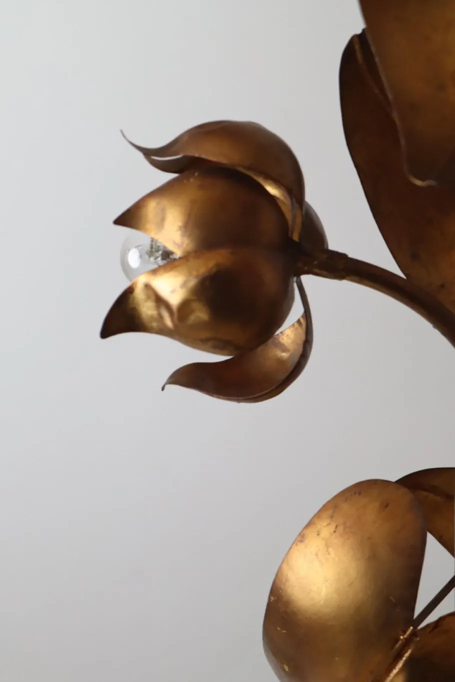 New Pamono Hollywood Regency Floral Floor Lamp attributed to Hans Kögel