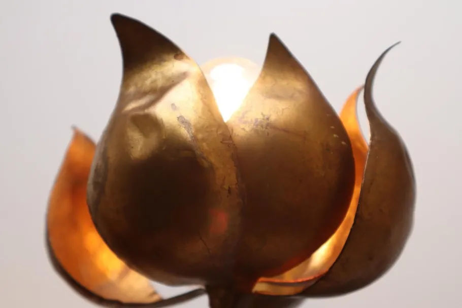 New Pamono Hollywood Regency Floral Floor Lamp attributed to Hans Kögel