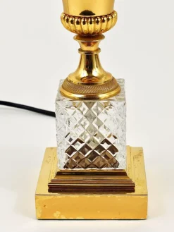 Sale Pamono Hollywood Regency Gilt Brass and Glass Pineapple Leaf Table Lamp by Maison Charles, France, 1970s