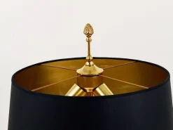 Sale Pamono Hollywood Regency Gilt Brass and Glass Pineapple Leaf Table Lamp by Maison Charles, France, 1970s