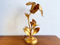 Discount Pamono Hollywood Regency Gold Flower-Shaped Table Lamp in the style of Koegl, 1970s