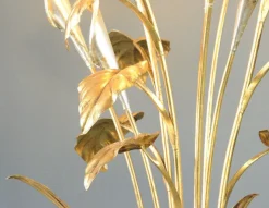 Clearance Pamono Hollywood Regency Gold Leaf Floor Lamp by Hans Kögl, 1960s