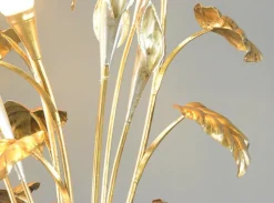 Clearance Pamono Hollywood Regency Gold Leaf Floor Lamp by Hans Kögl, 1960s