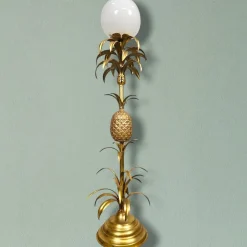Outlet Pamono Hollywood Regency Gold-Plated Pineapple Floor Lamp attributed to Hans Kögl, 1970s