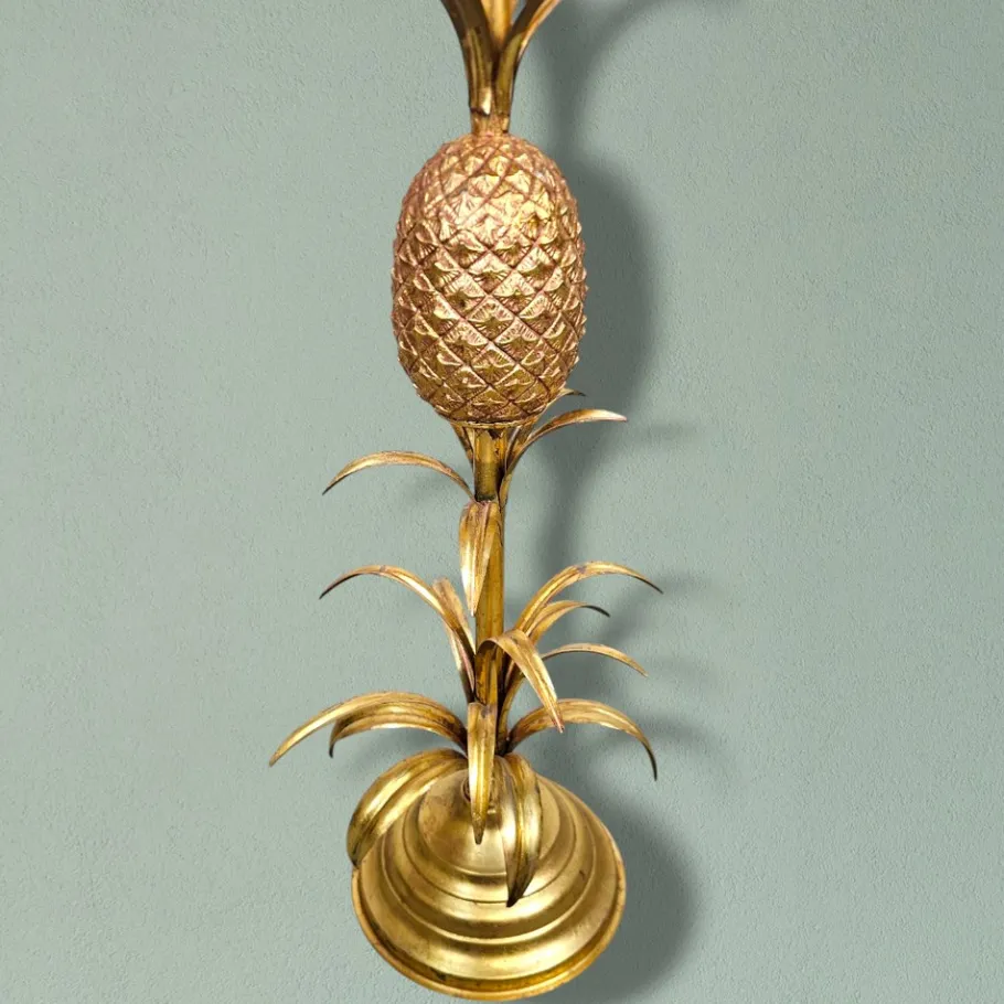 Outlet Pamono Hollywood Regency Gold-Plated Pineapple Floor Lamp attributed to Hans Kögl, 1970s