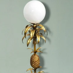 Outlet Pamono Hollywood Regency Gold-Plated Pineapple Floor Lamp attributed to Hans Kögl, 1970s