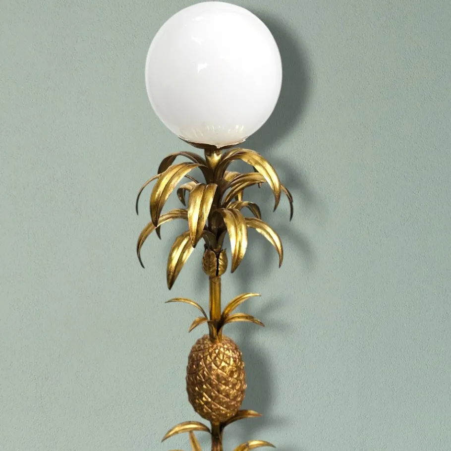 Outlet Pamono Hollywood Regency Gold-Plated Pineapple Floor Lamp attributed to Hans Kögl, 1970s