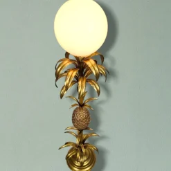 Outlet Pamono Hollywood Regency Gold-Plated Pineapple Floor Lamp attributed to Hans Kögl, 1970s