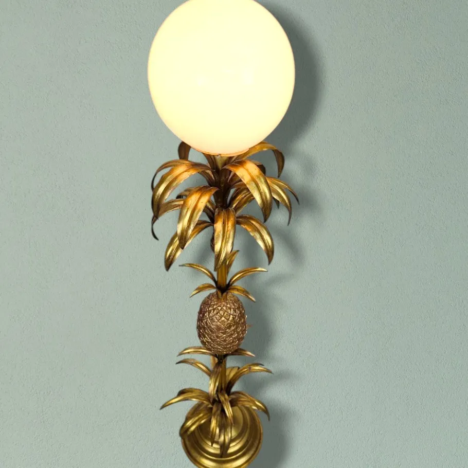 Outlet Pamono Hollywood Regency Gold-Plated Pineapple Floor Lamp attributed to Hans Kögl, 1970s
