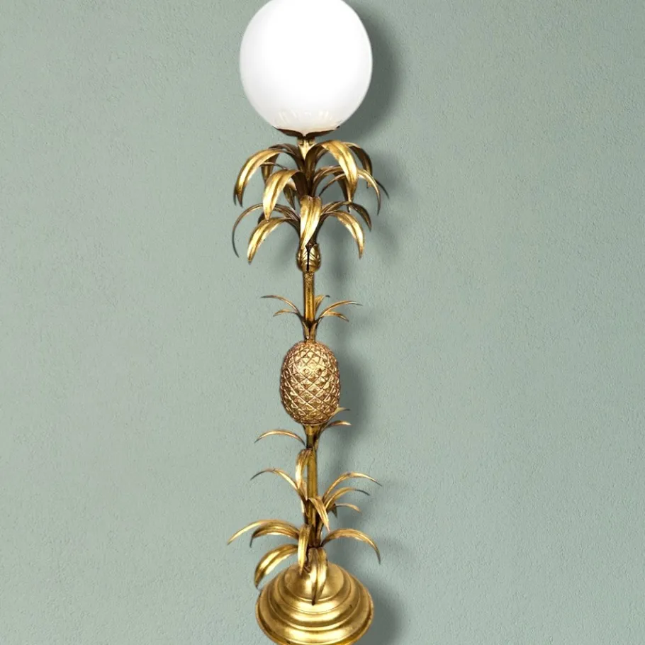 Outlet Pamono Hollywood Regency Gold-Plated Pineapple Floor Lamp attributed to Hans Kögl, 1970s