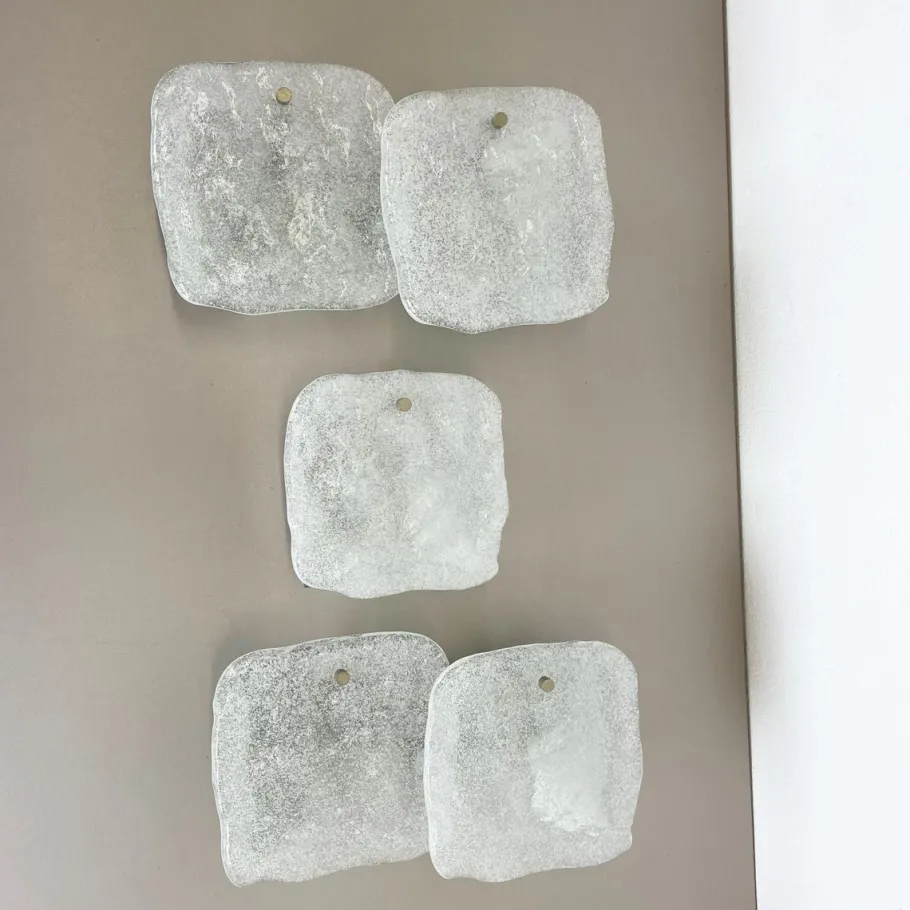 Clearance Pamono Hollywood Regency Ice Glass Wall Light from Kalmar Lights, 1960s, Set of 3