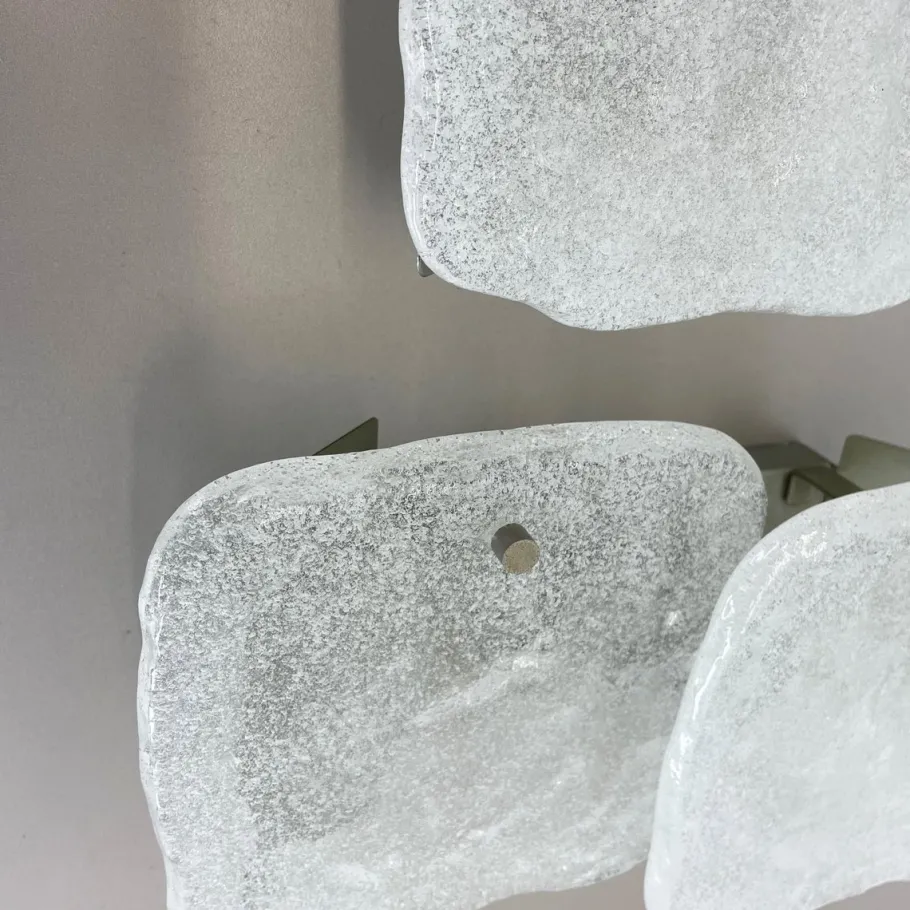 Clearance Pamono Hollywood Regency Ice Glass Wall Light from Kalmar Lights, 1960s, Set of 3