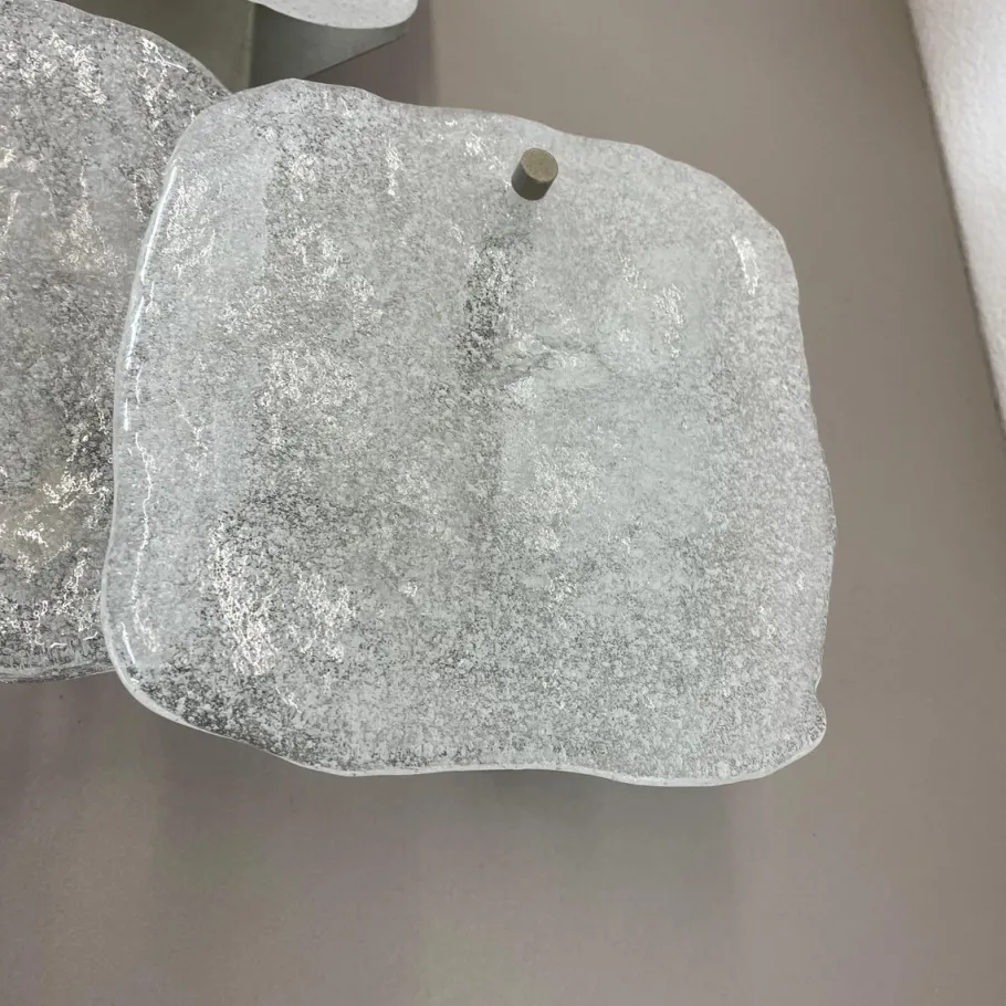 Clearance Pamono Hollywood Regency Ice Glass Wall Light from Kalmar Lights, 1960s, Set of 3