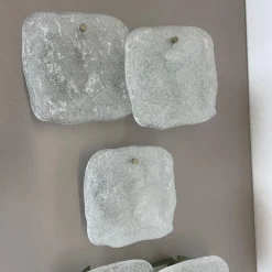 Clearance Pamono Hollywood Regency Ice Glass Wall Light from Kalmar Lights, 1960s, Set of 3