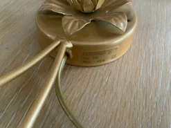 Hot Pamono Hollywood Regency Metal Gold Wall Light Sconce Floral from Ledungs, 1970s