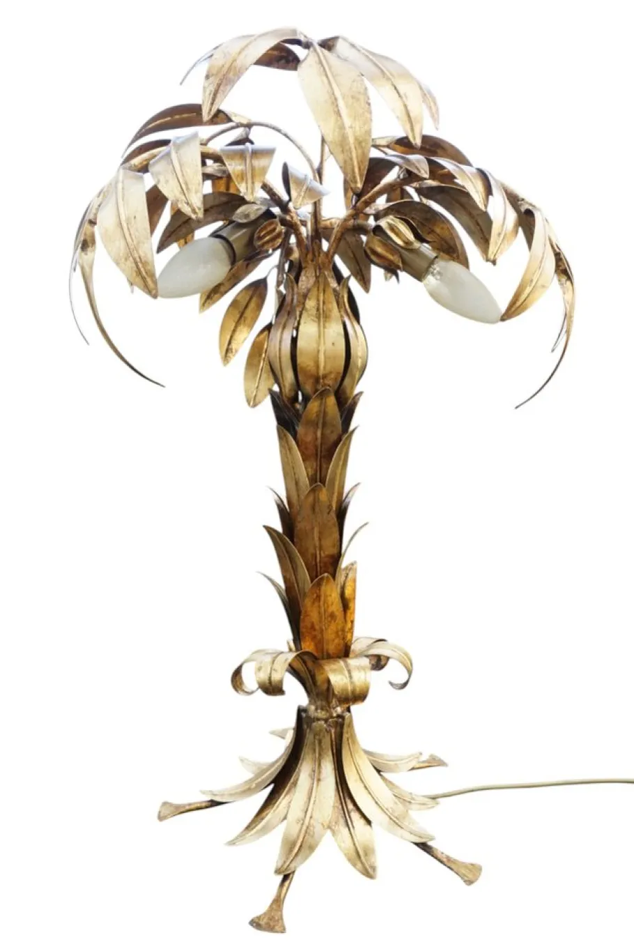 Pamono Hollywood Regency Palm Tree Table Lamp by Hans Kögl, 1980s