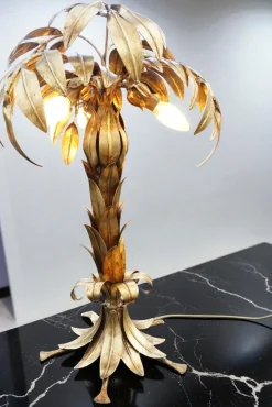 Pamono Hollywood Regency Palm Tree Table Lamp by Hans Kögl, 1980s