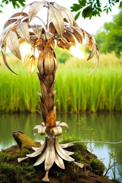 Pamono Hollywood Regency Palm Tree Table Lamp by Hans Kögl, 1980s