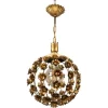 Hot Pamono Hollywood Regency Style Gilt Metal Floral Sphere Pendant Light, Italy, 1970s