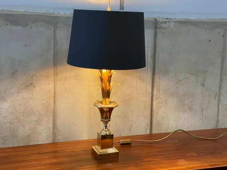 Online Pamono Hollywood Regency Style Palm Table Lamp from Maison Jansen, 1970s
