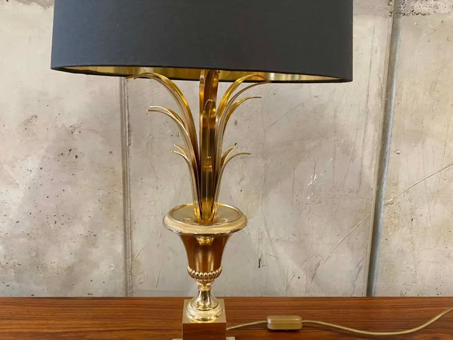 Online Pamono Hollywood Regency Style Palm Table Lamp from Maison Jansen, 1970s