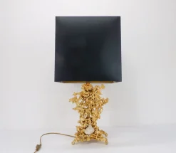 Hot Pamono Hollywood Regency Table Lamp Base in Bronze and Quartz by Claude Victor Boeltz, 1980s